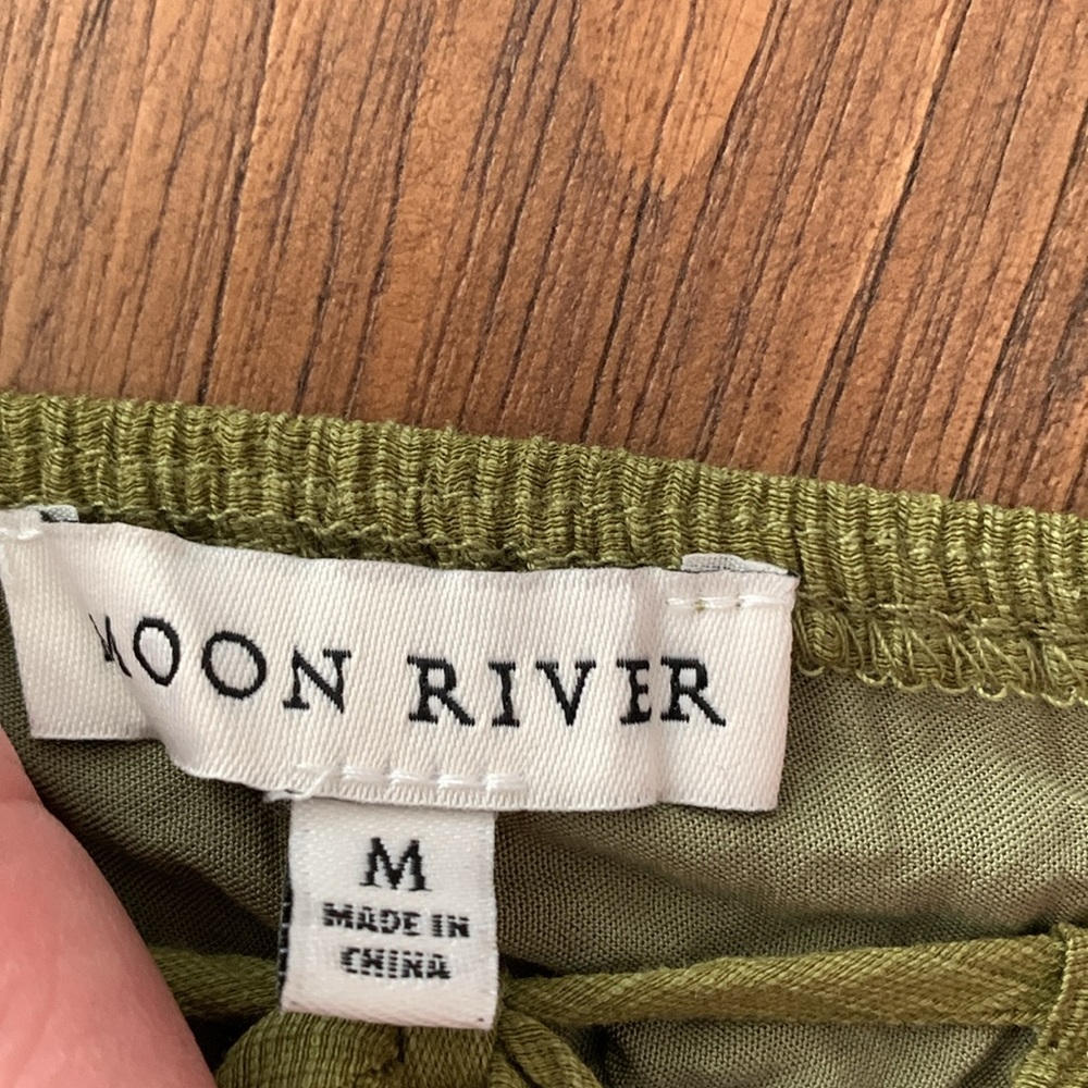 Moon River Olive Green Tiered Midi Sundress - Picture 4 of 5